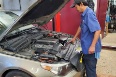 Mechanic working on a BMW